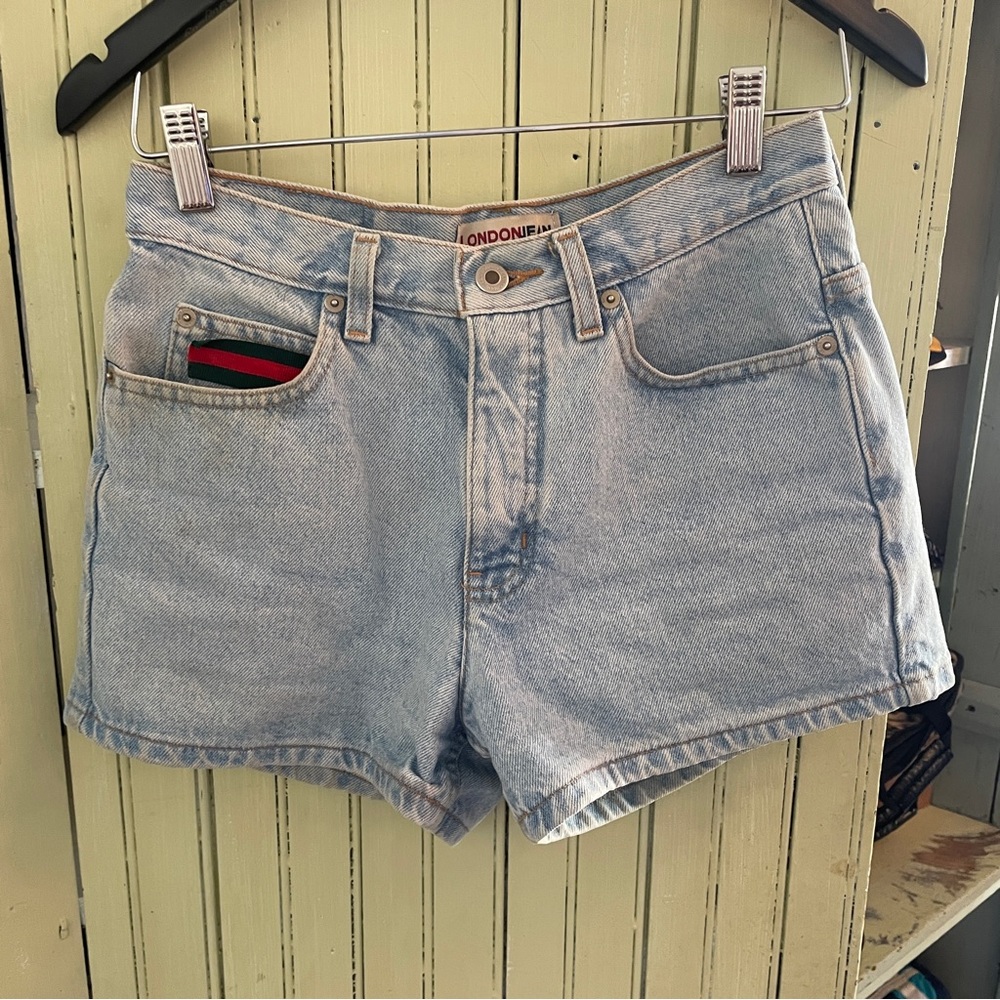 High Waisted Vintage Denim Shorts Light Wash Sz 4 London Jean